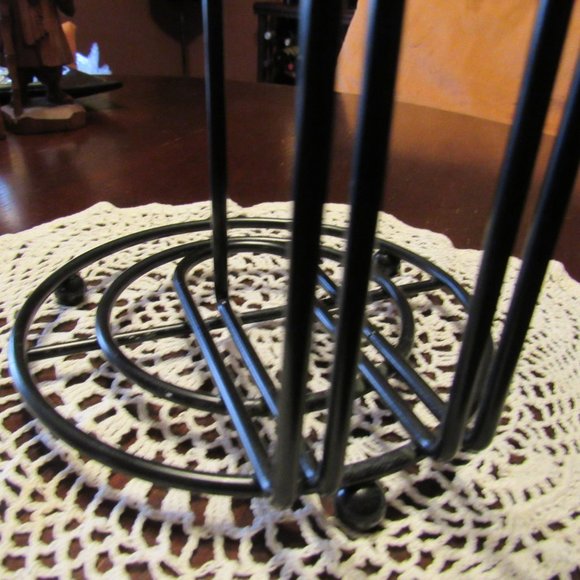 ▪️🖤▪️Fabulous Art Deco Style Onyx Black Powder Coated Enamel Paper Towel Holder - Picture 11 of 12